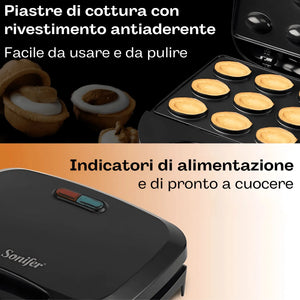 Waffle Maker Elettrico a 12 stampi