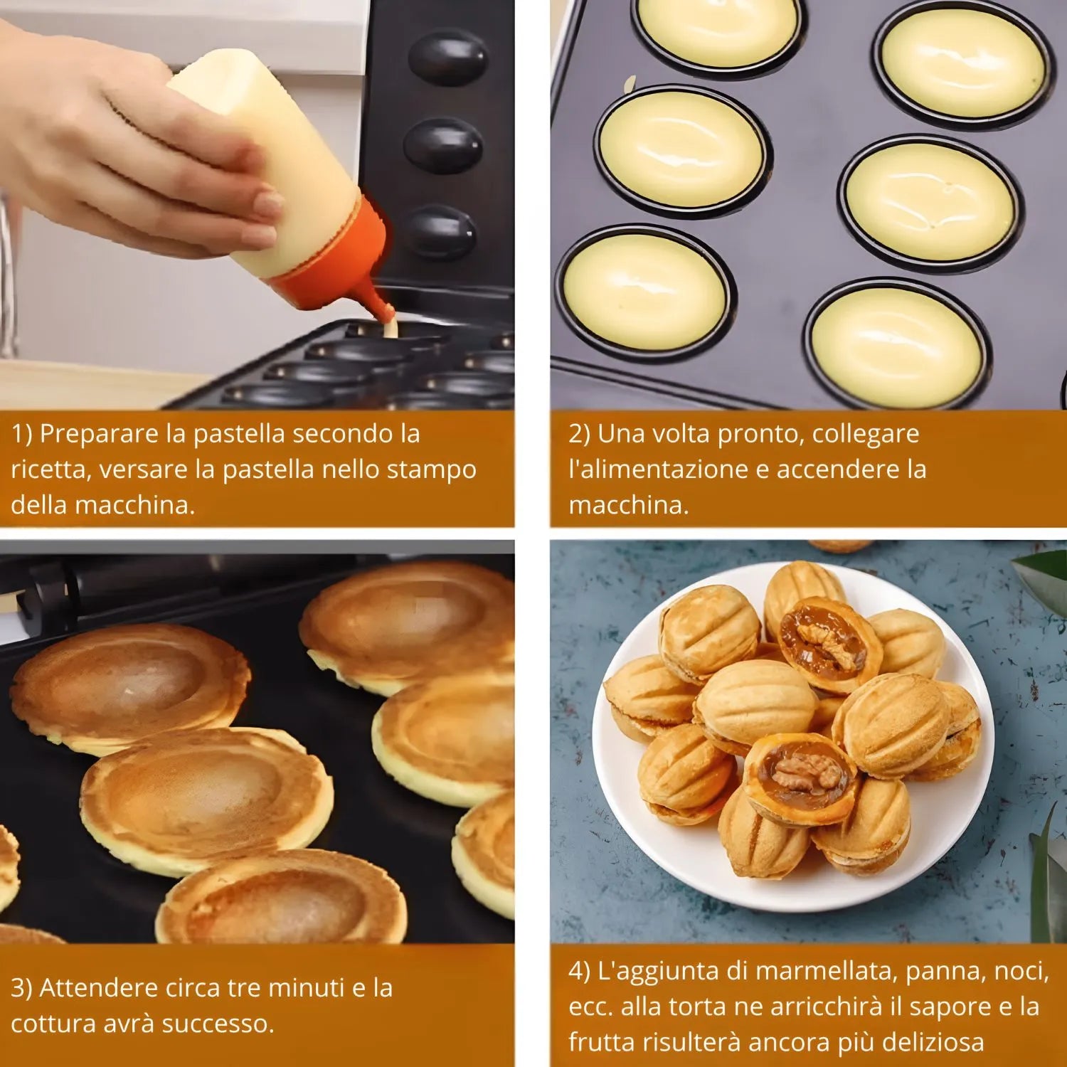 Waffle Maker Elettrico a 12 stampi