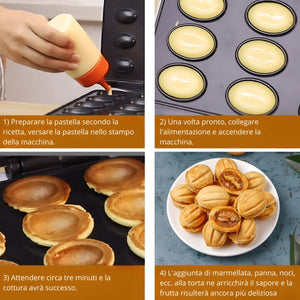 Waffle Maker Elettrico a 12 stampi